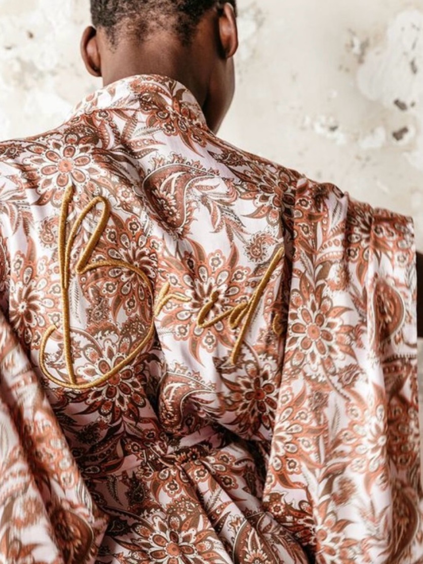 Limited Edition Rue De Seine Silk Bride Paisley Robe Kimono Os — image 4 of 7
